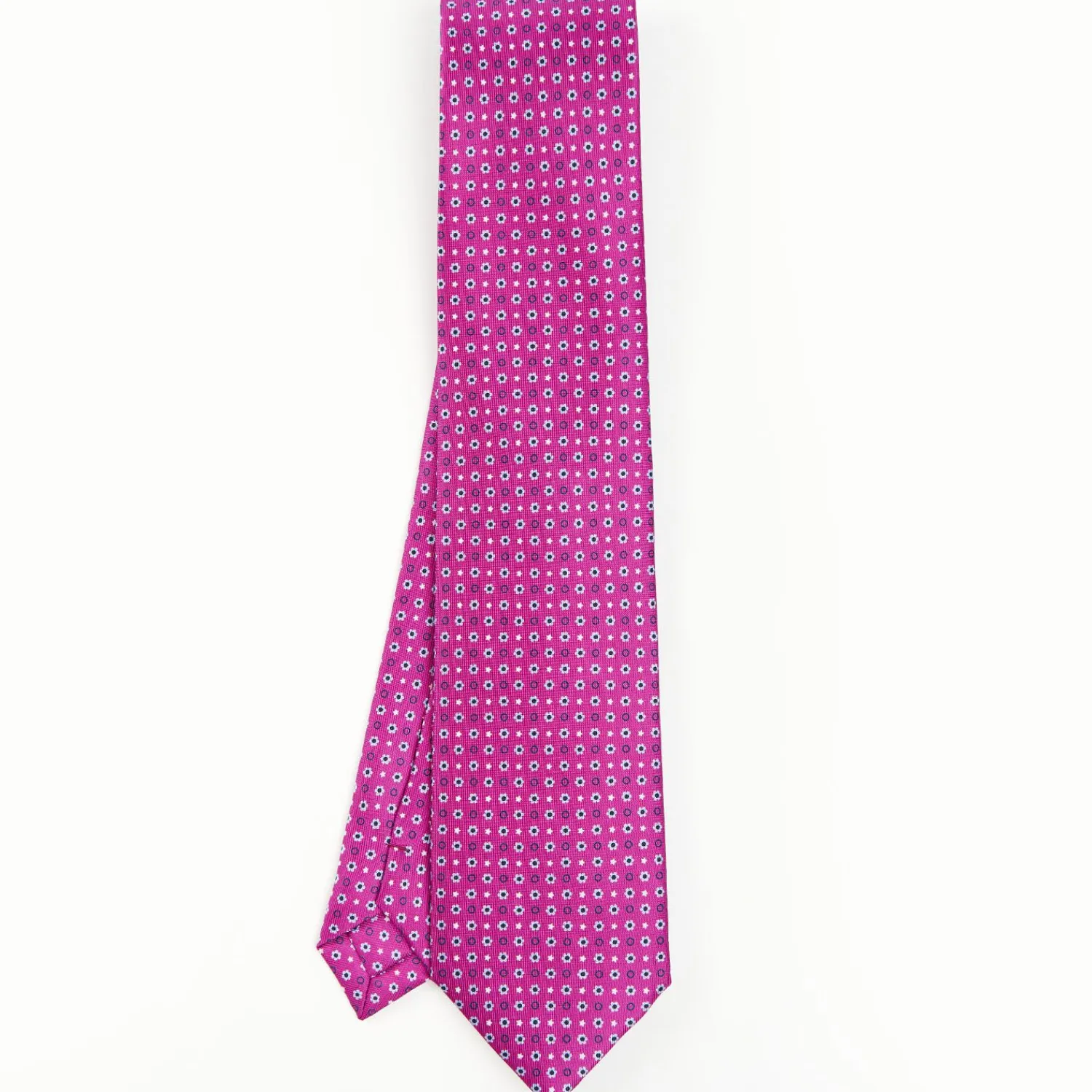 Fuchsia Sartorial Classic Silk Tie - Small Flower Pattern>E.Marinella Cheap
