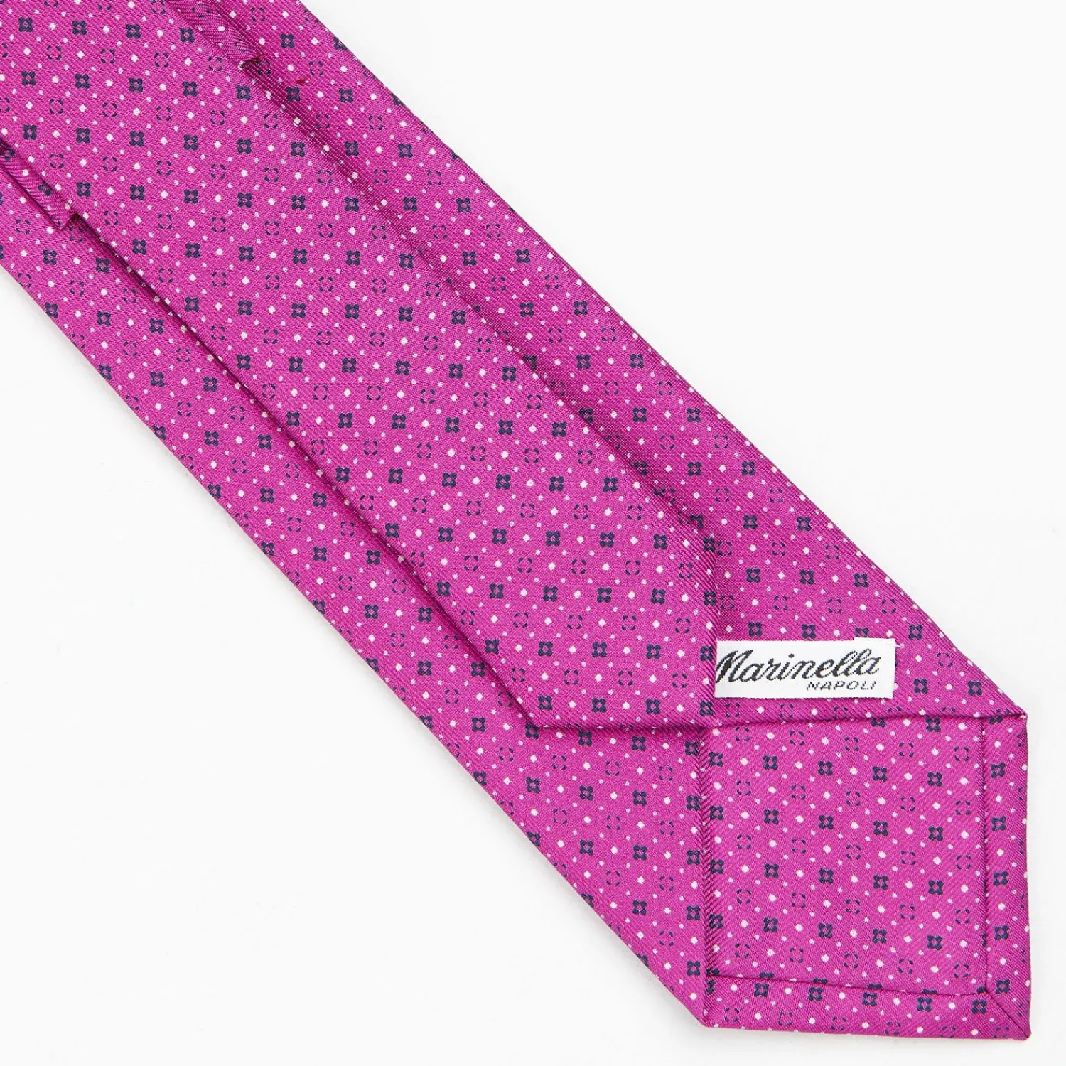 Fuchsia Sartorial Classic Silk Tie - Small Flower Pattern>E.Marinella Shop