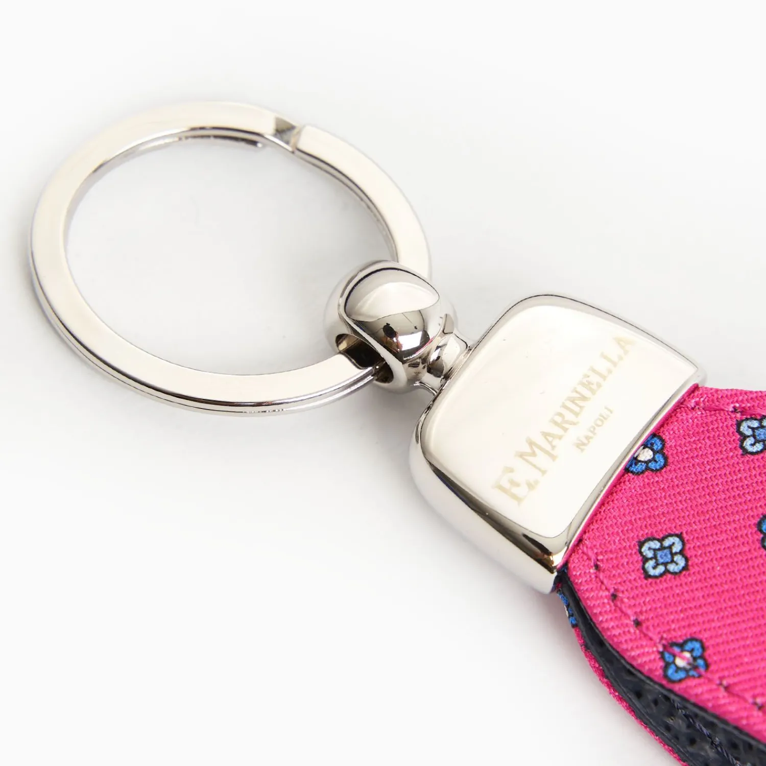 Fucsia Keyfob In Silk And Leather>E.Marinella Outlet