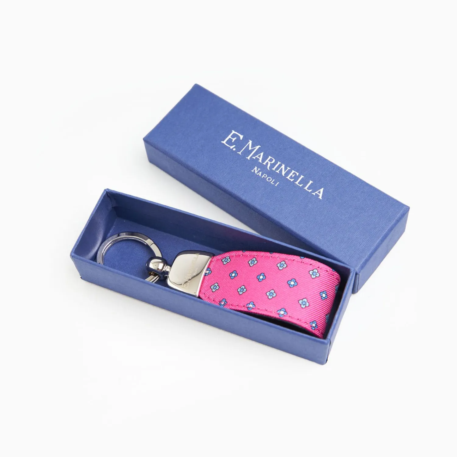 Fucsia Keyfob In Silk And Leather>E.Marinella Outlet