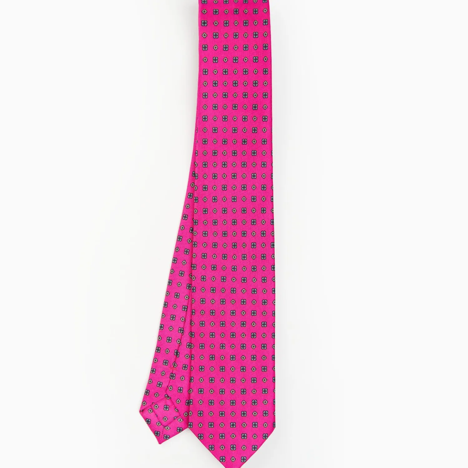 Fucsia Sartorial 7 Cm Silk Tie - Small Flower Pattern>E.Marinella Outlet
