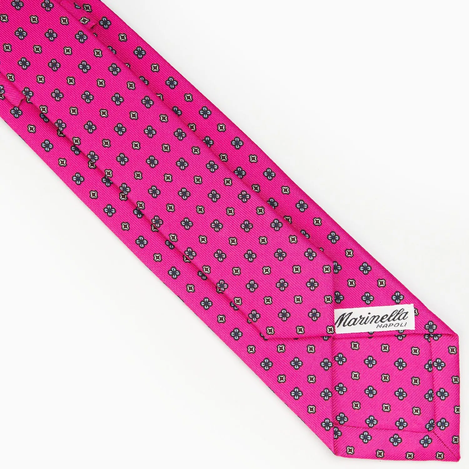 Fucsia Sartorial 7 Cm Silk Tie - Small Flower Pattern>E.Marinella Outlet