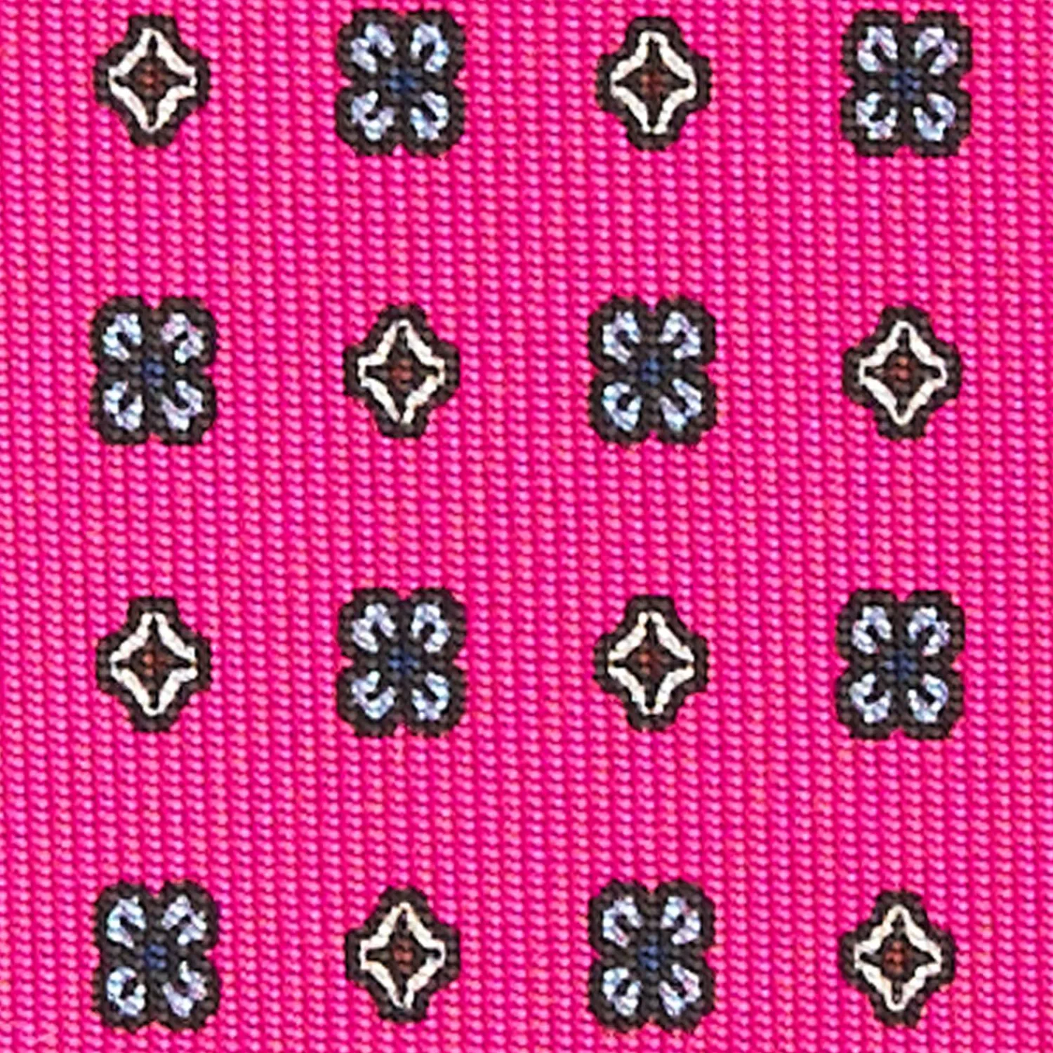 Fucsia Sartorial 7 Cm Silk Tie - Small Flower Pattern>E.Marinella Outlet