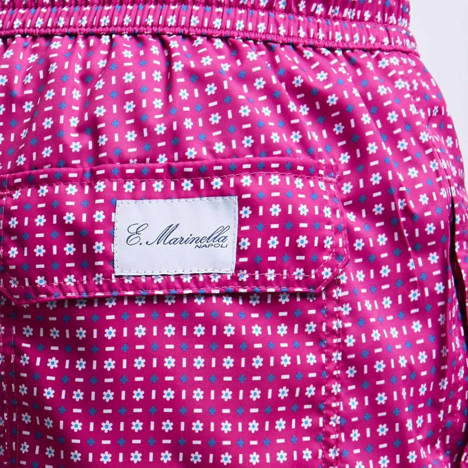 Fucsia Swim Short - Small Flower Pattern>E.Marinella Shop