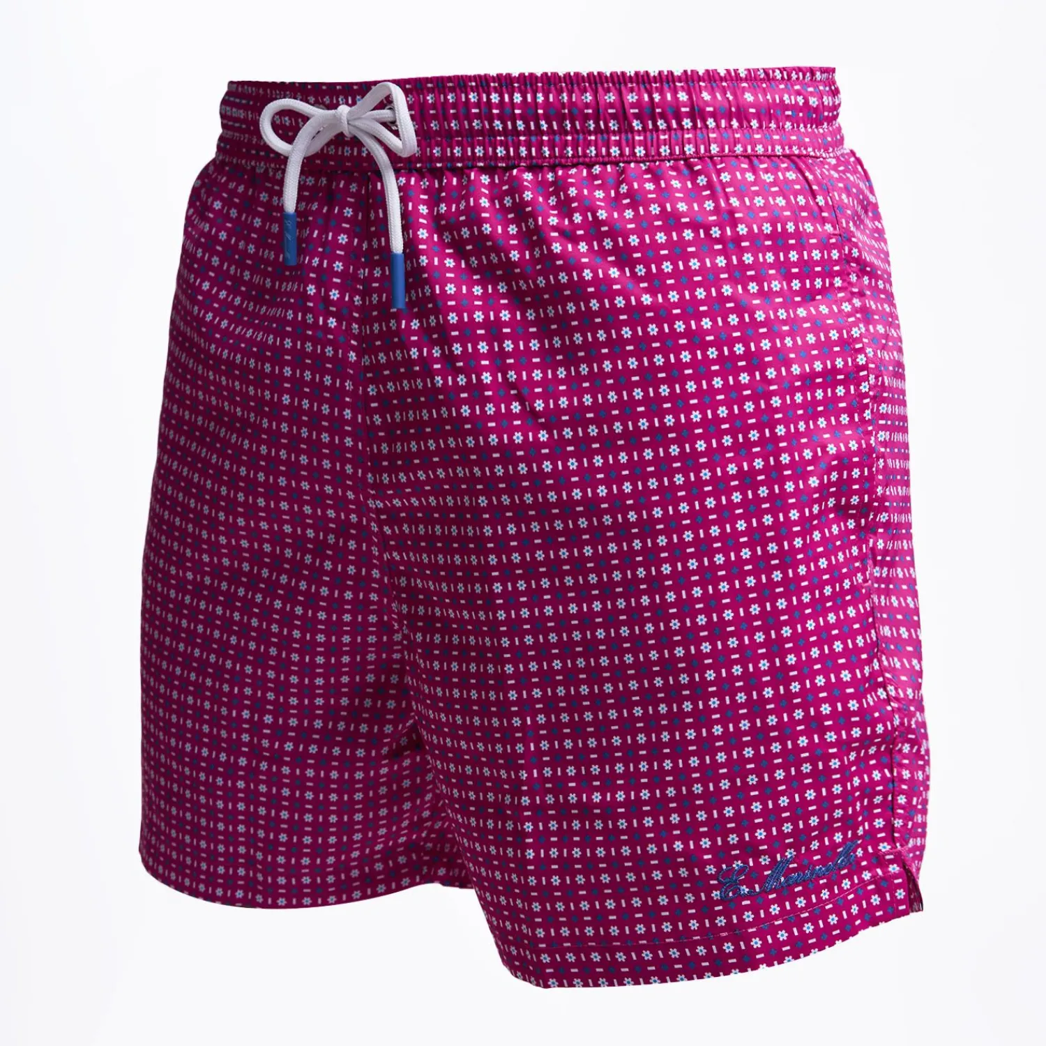 Fucsia Swim Short - Small Flower Pattern>E.Marinella Shop