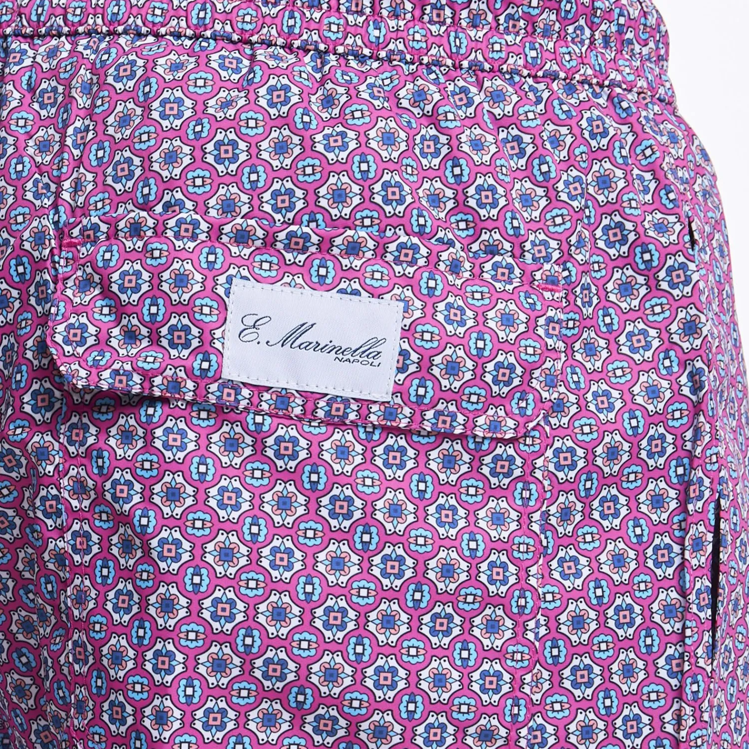 Fucsia Swim Short- Large Flower Pattern>E.Marinella Store