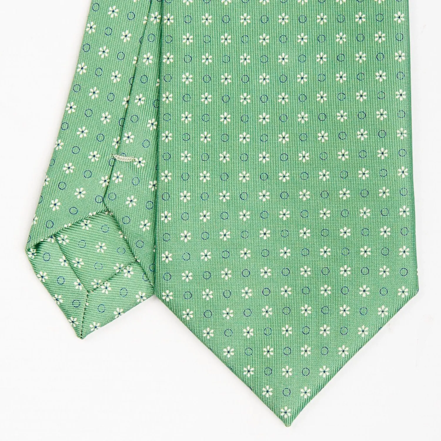Green Sartorial Classic Silk Tie - Small Flower Pattern>E.Marinella Best Sale