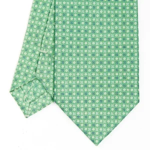Green Sartorial Classic Silk Tie - Small Flower Designs>E.Marinella Discount