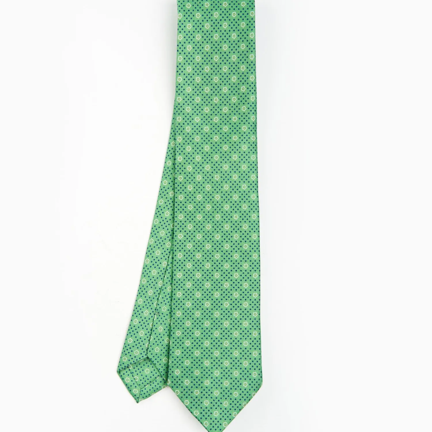 Green Sartorial Classic Silk Tie - Small Flower Pattern>E.Marinella Cheap