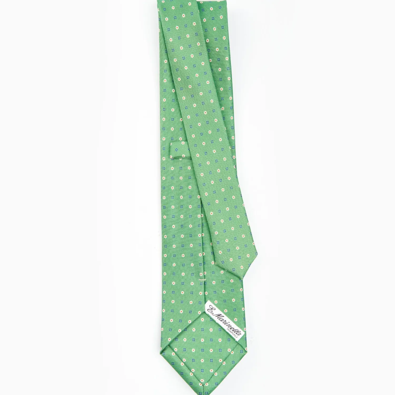 Green Sartorial Classic Silk Tie - Small Flower Designs>E.Marinella Fashion