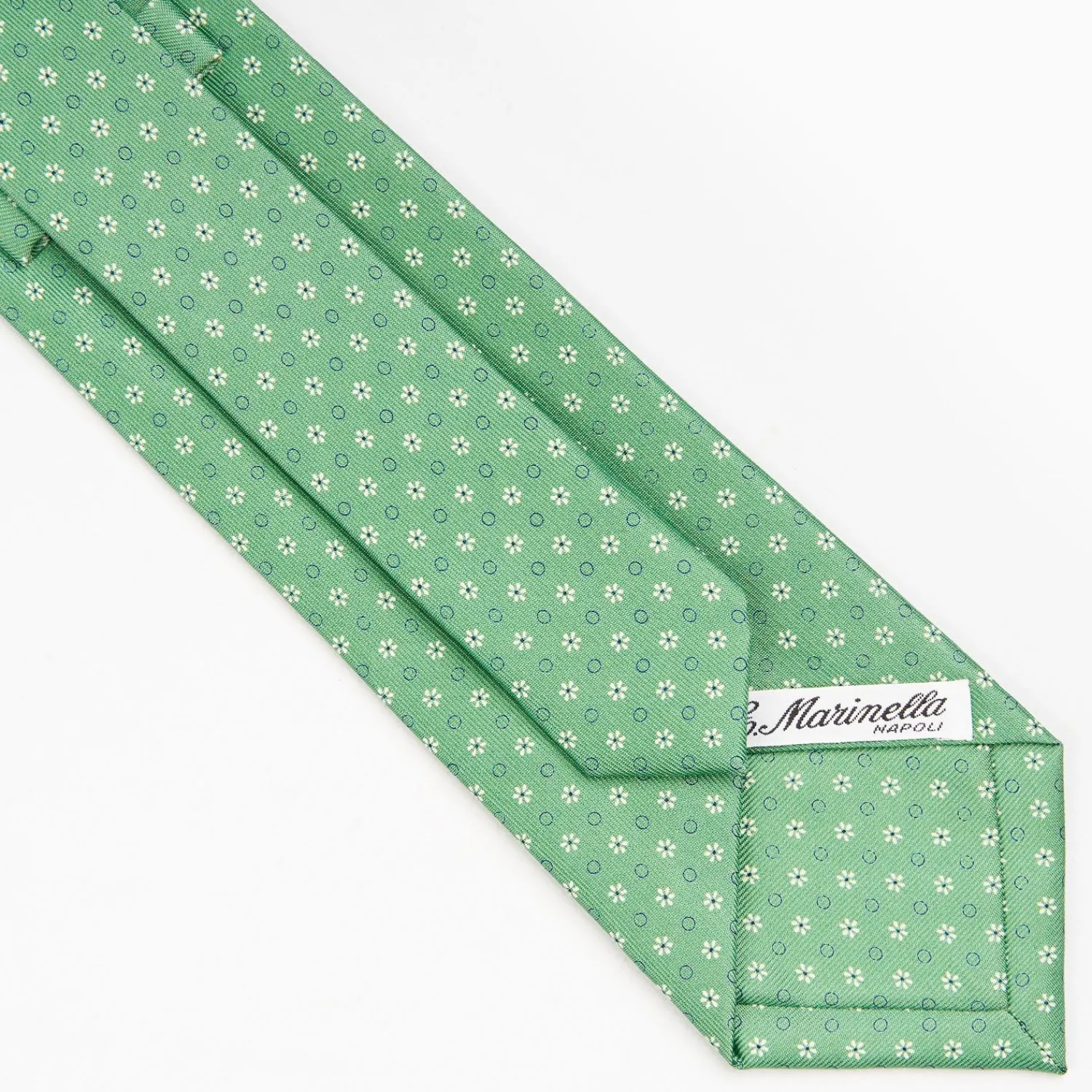 Green Sartorial Classic Silk Tie - Small Flower Pattern>E.Marinella Best Sale