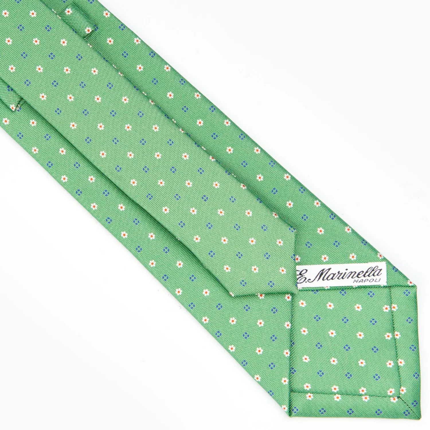 Green Sartorial Classic Silk Tie - Small Flower Designs>E.Marinella Fashion