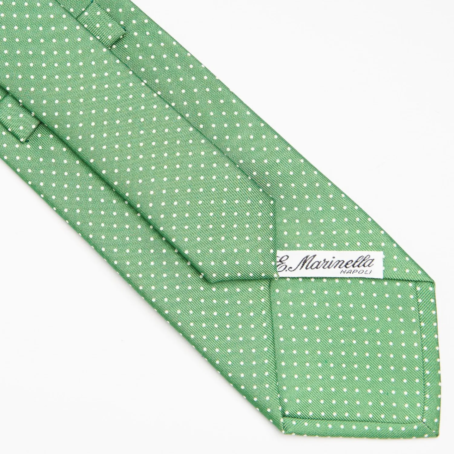 Green Sartorial Classic Silk Tie Polka Dot Pattern>E.Marinella Clearance