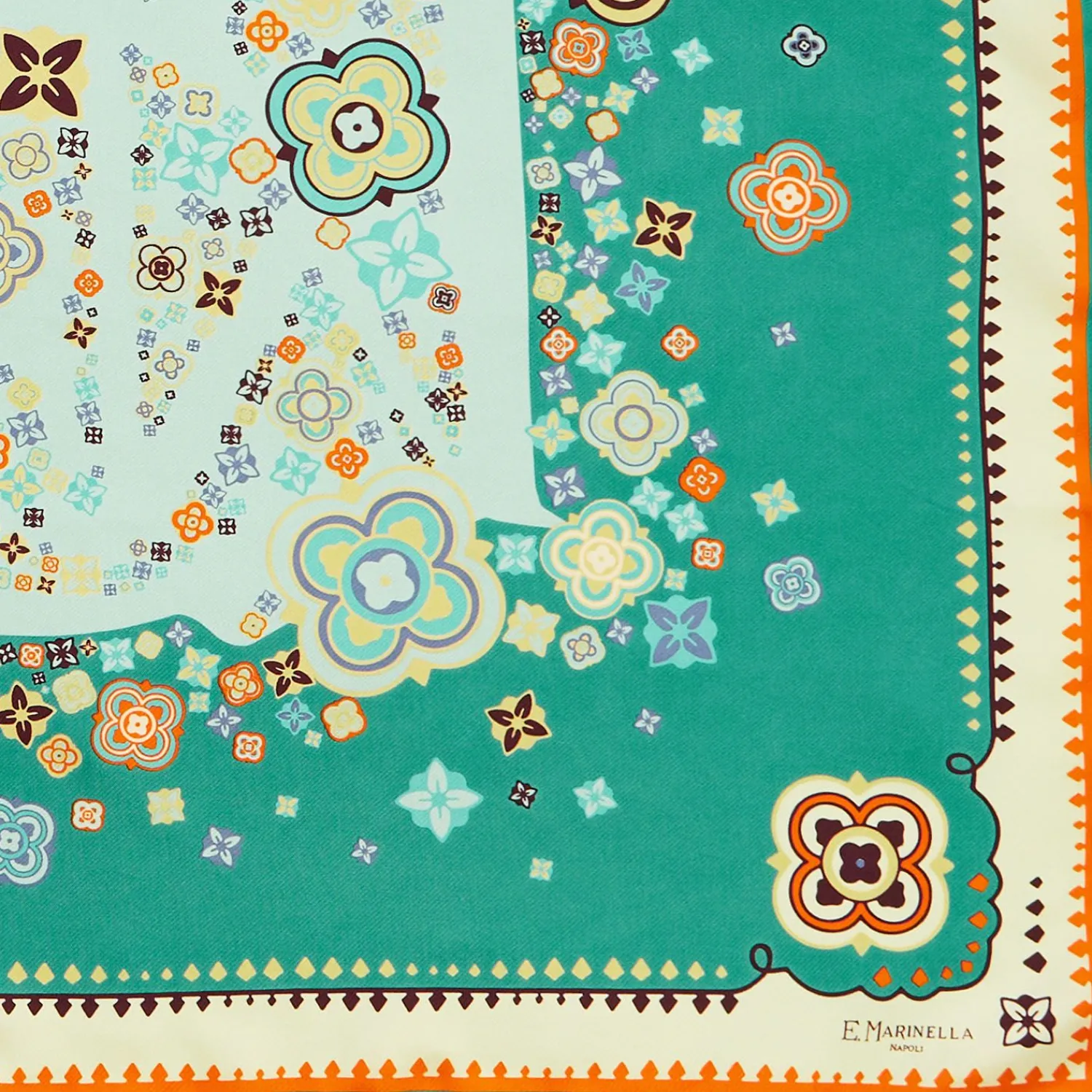Green Silk Scarf 90 - World Of Archivio Flowers 1961>E.Marinella Fashion