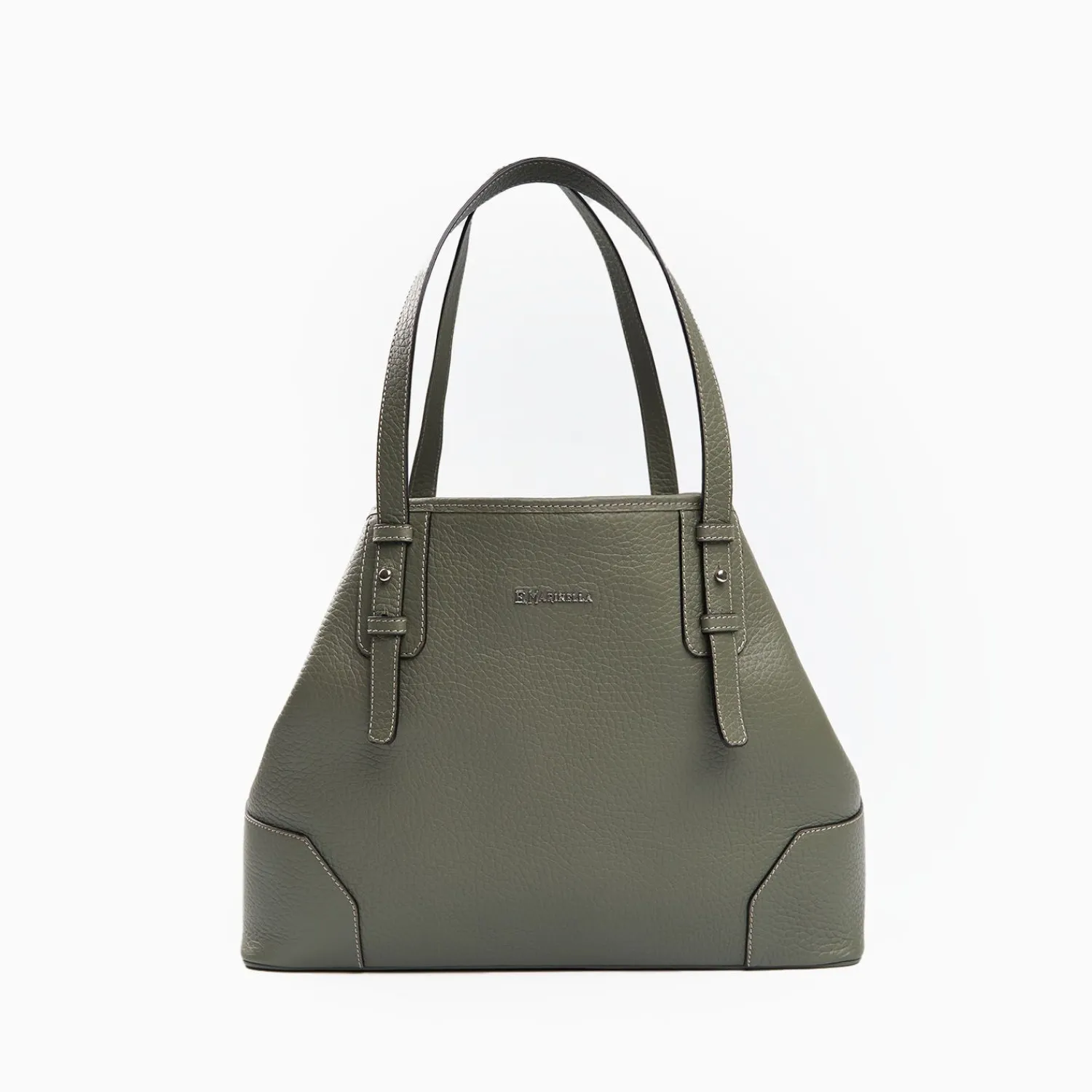 Green Textured Leather Tote Bag>E.Marinella Fashion