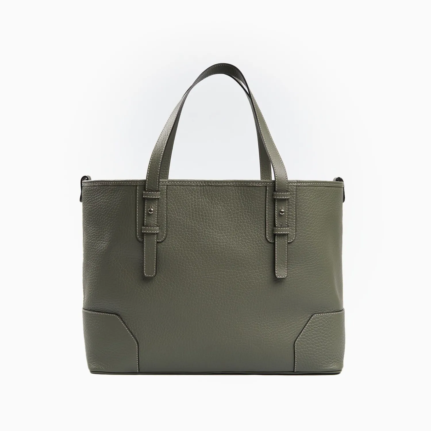 Green Textured Leather Tote Bag>E.Marinella Fashion