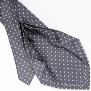 Grey 9 Fold Sartorial Silk Tie Small Flower Pattern>E.Marinella Cheap