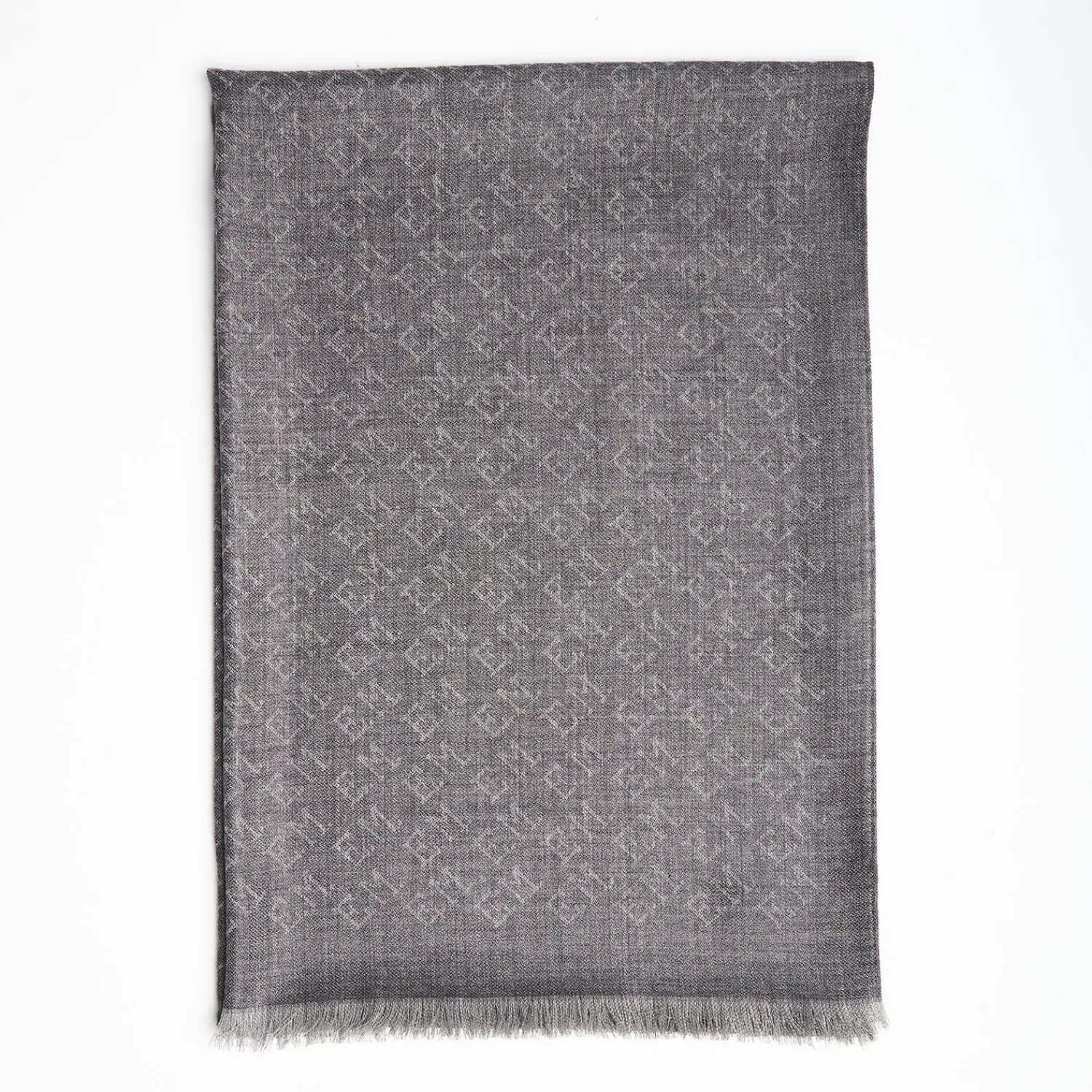 Grey Em Logo Scarf In Wool And Cashmere>E.Marinella Outlet