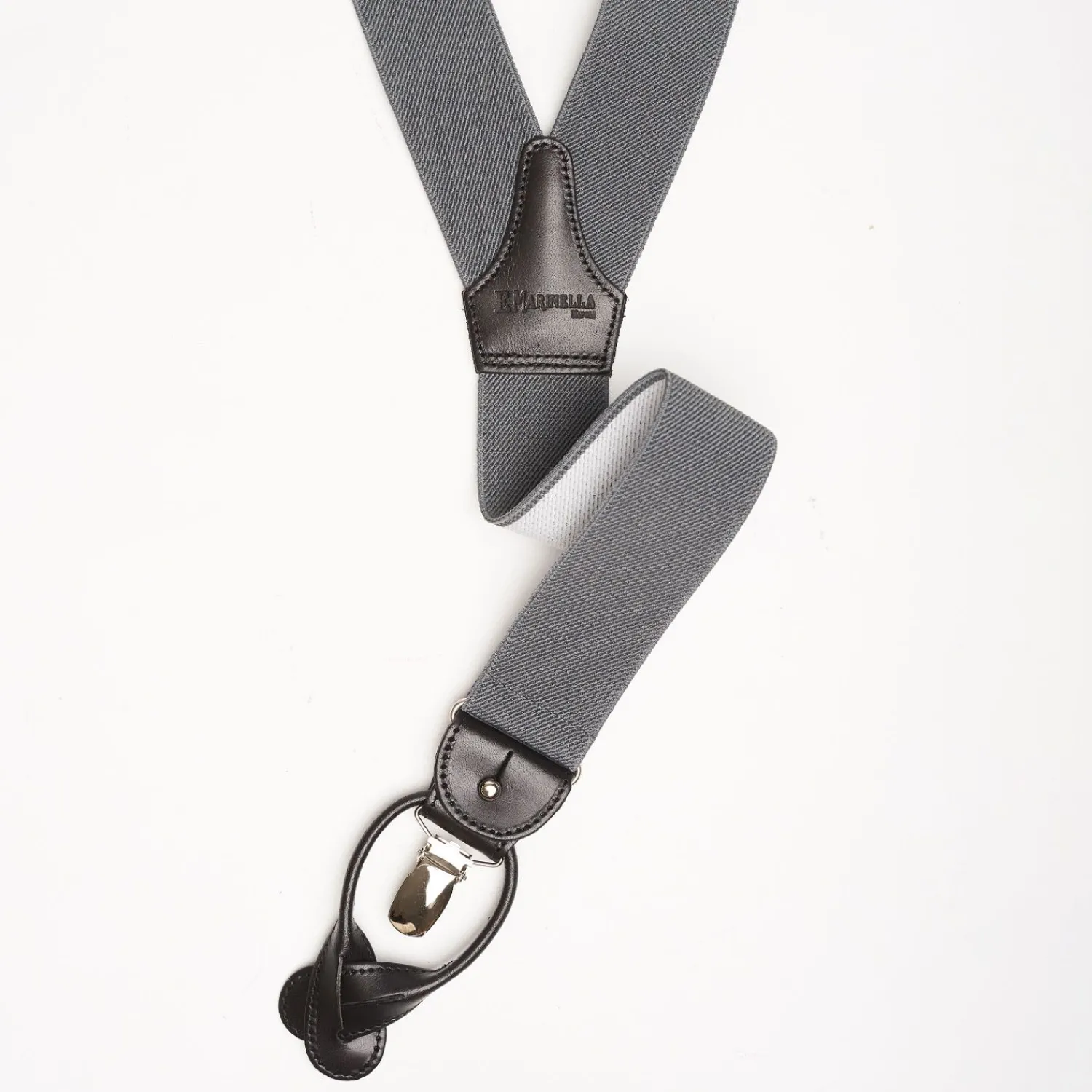 Grey Plain Colour Braces>E.Marinella Cheap