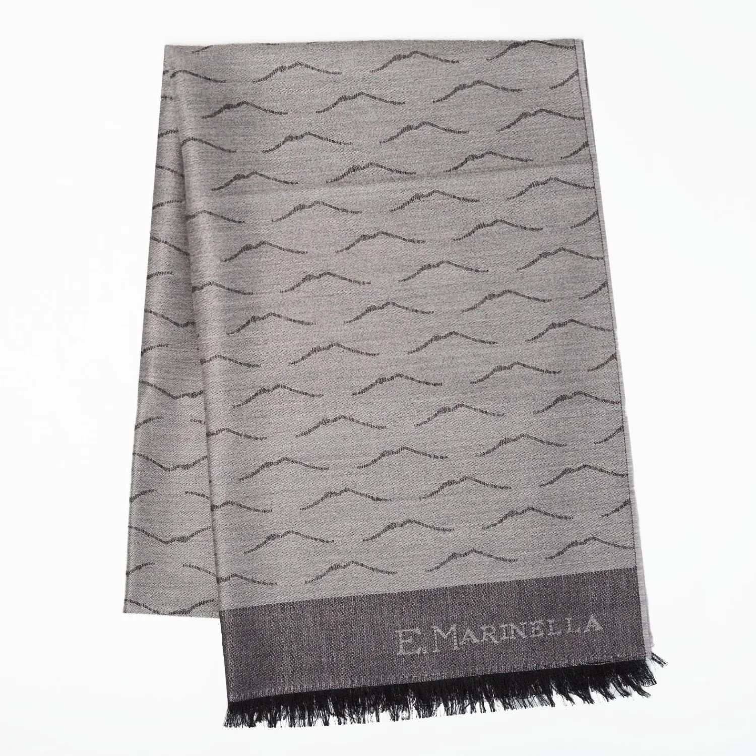 Grey Vesuvius Wool And Silk Scarf>E.Marinella Hot