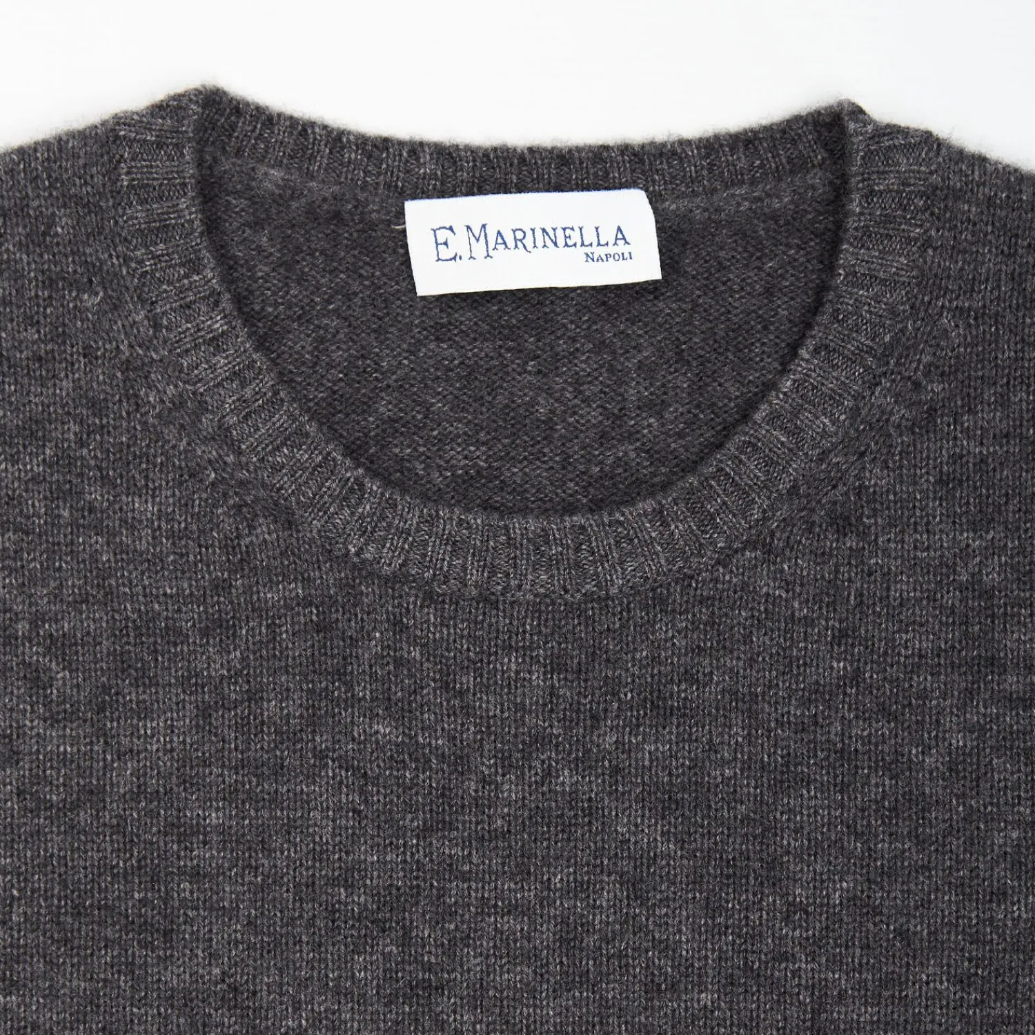 Grey Wool And Cashmere Crewneck>E.Marinella Store