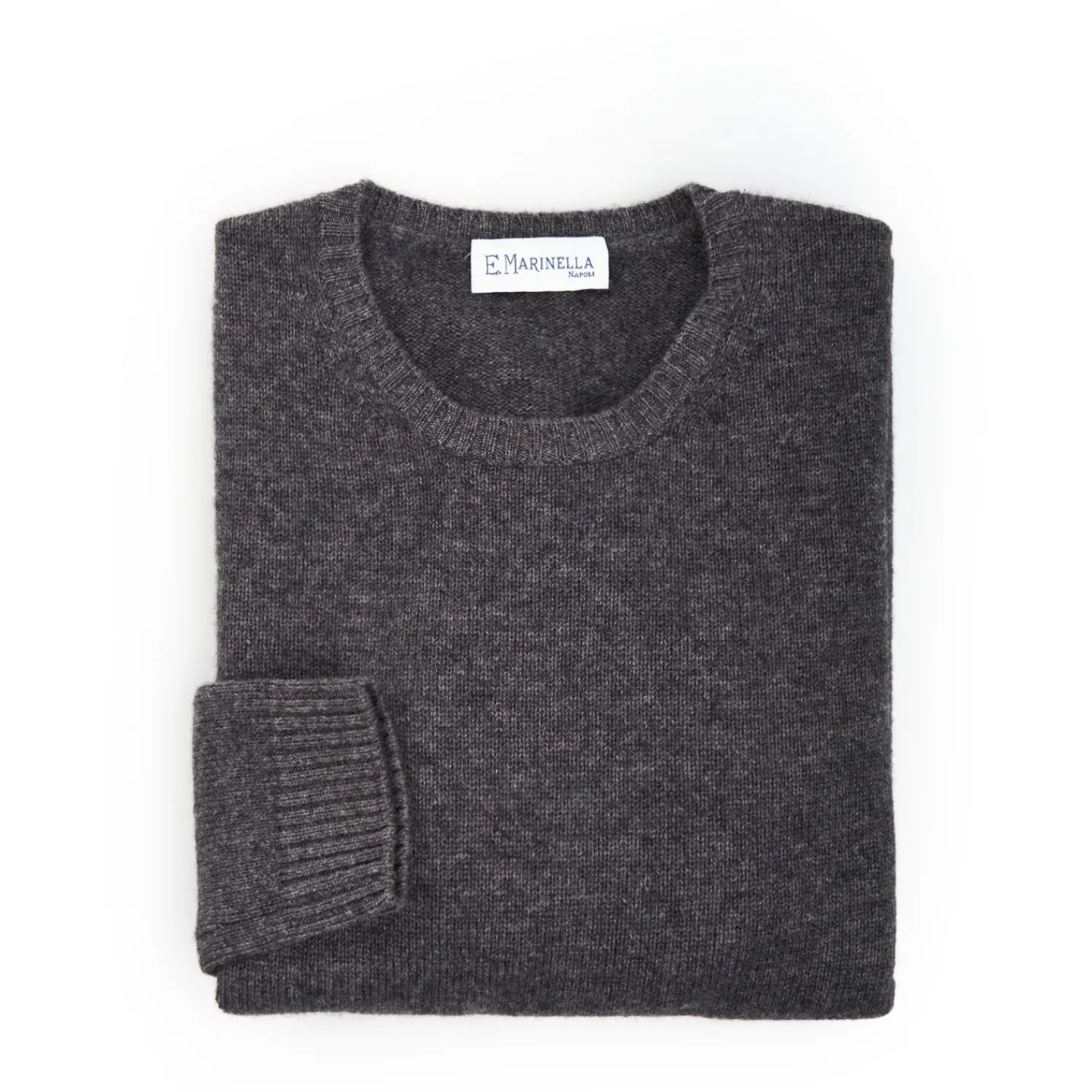 Grey Wool And Cashmere Crewneck>E.Marinella Store