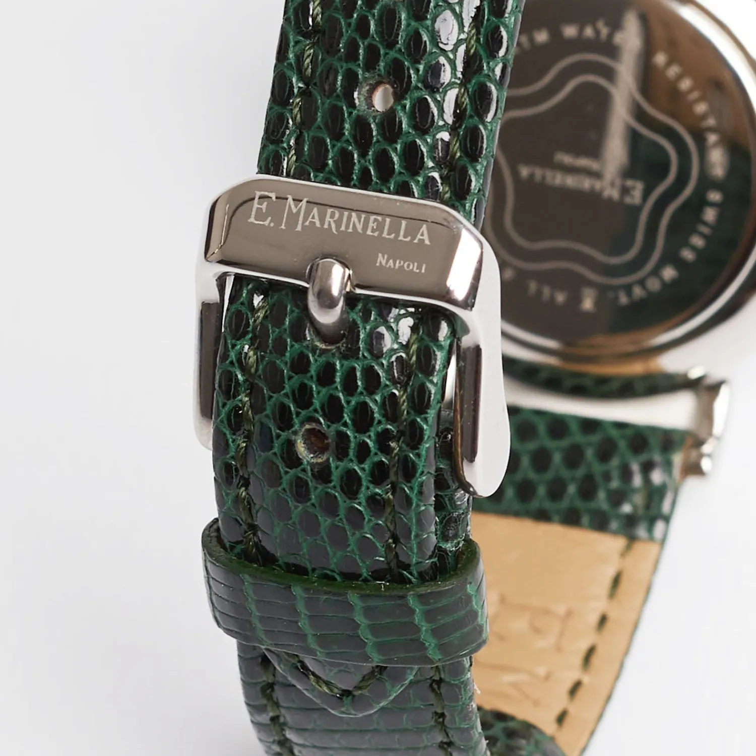 Ladies' Dark Green Leather Watch>E.Marinella Discount