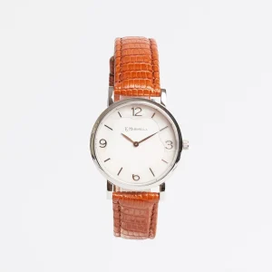 Ladies' Orange Leather Watch>E.Marinella New