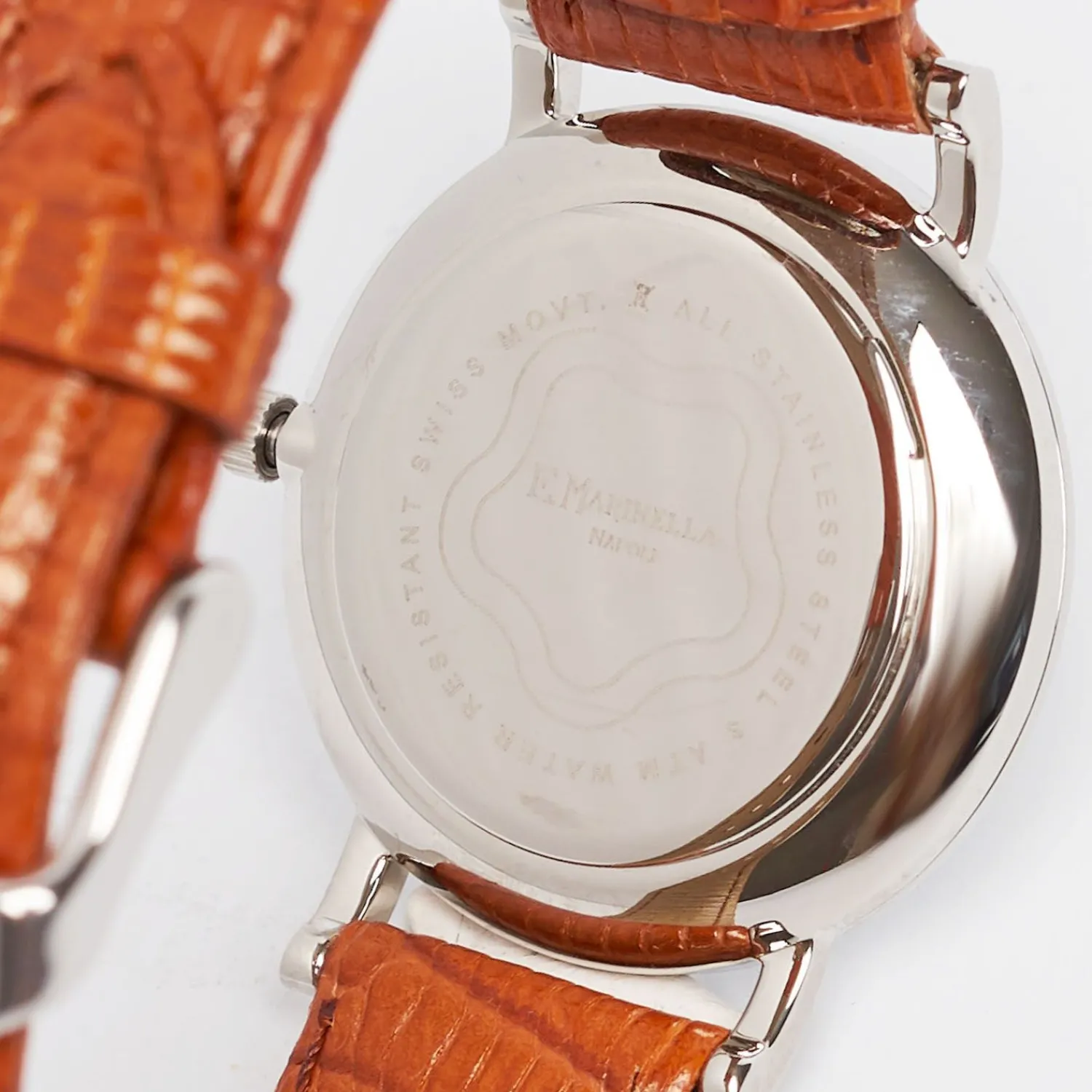 Ladies' Orange Leather Watch>E.Marinella New