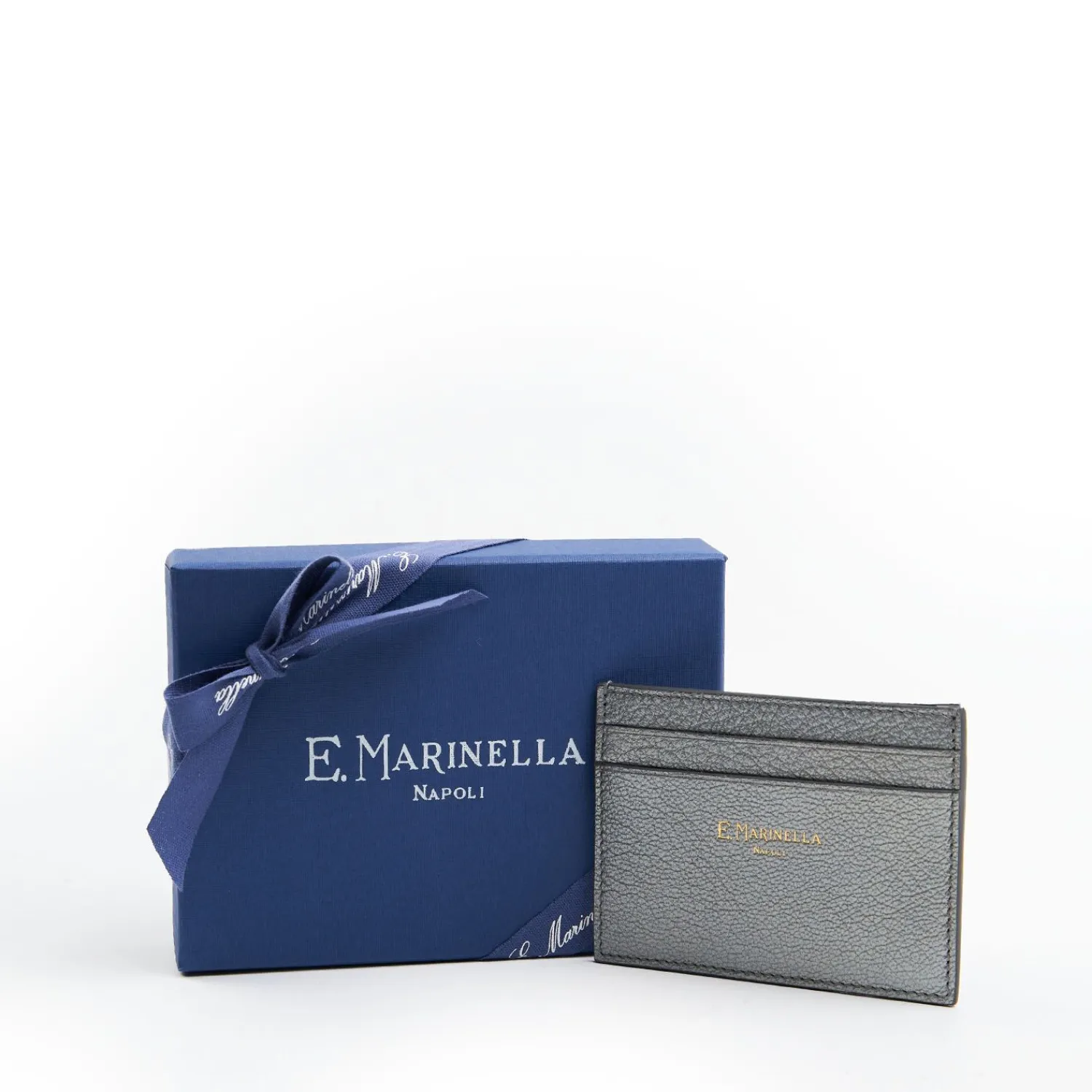 Lead Grey Small Credit Card Holder In Soft Leather>E.Marinella Cheap
