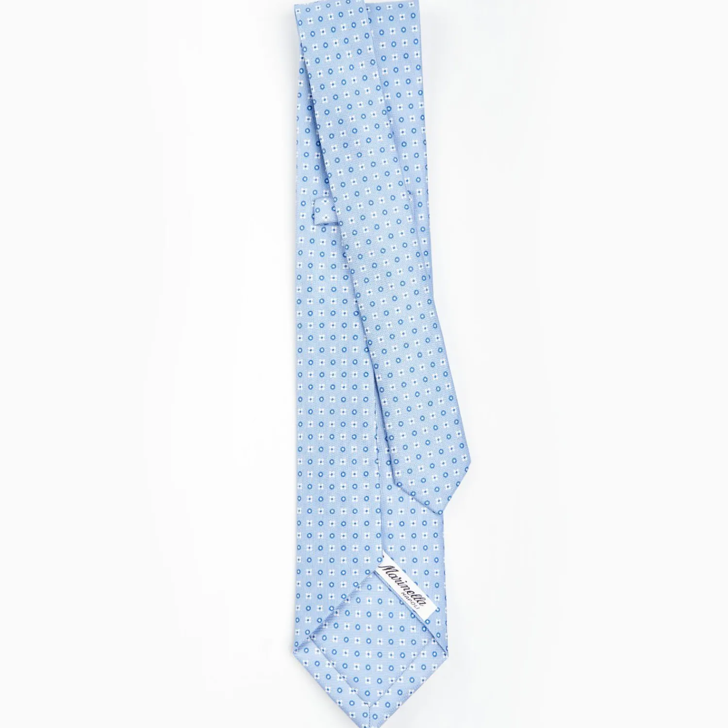 Light Blue 5 Fold Sartorial Silk Tie - Small Flower Pattern>E.Marinella Best