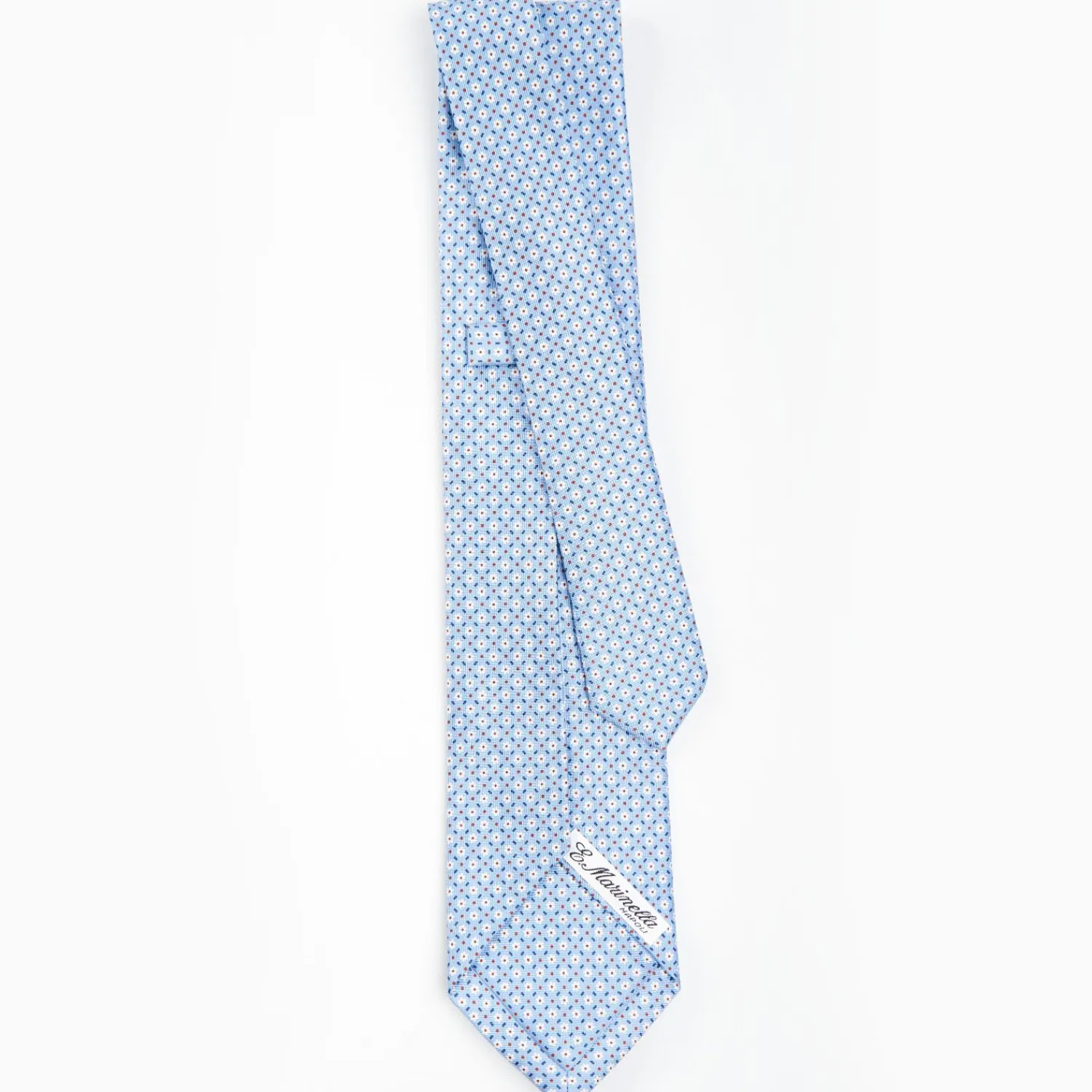 Light Blue 5 Fold Sartorial Silk Tie - Small Flower Pattern>E.Marinella Hot