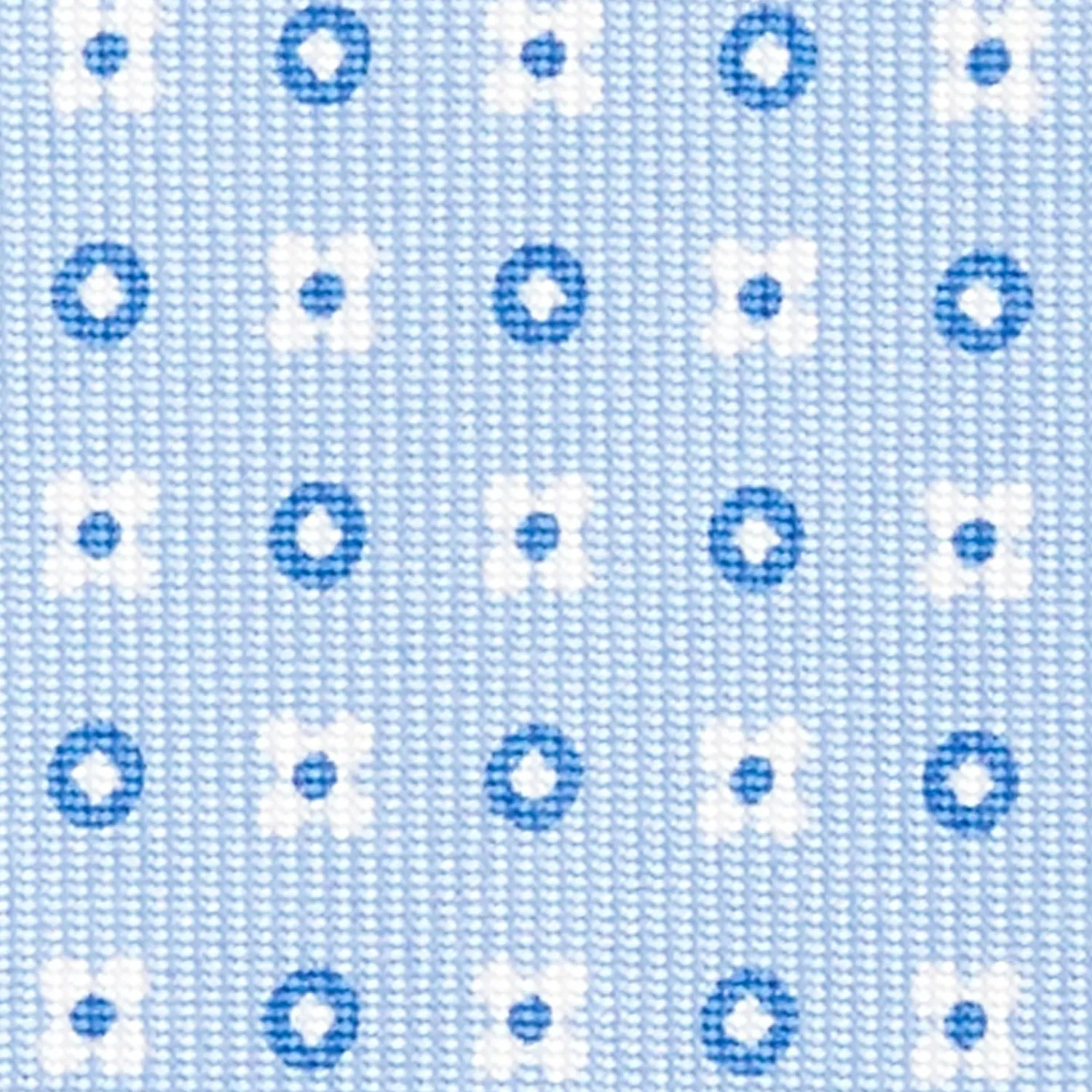 Light Blue 5 Fold Sartorial Silk Tie - Small Flower Pattern>E.Marinella Best