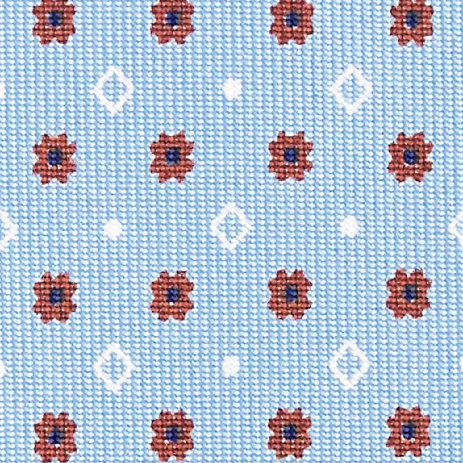 Light Blue 5 Fold Sartorial Silk Tie - Small Flower Pattern>E.Marinella Best Sale