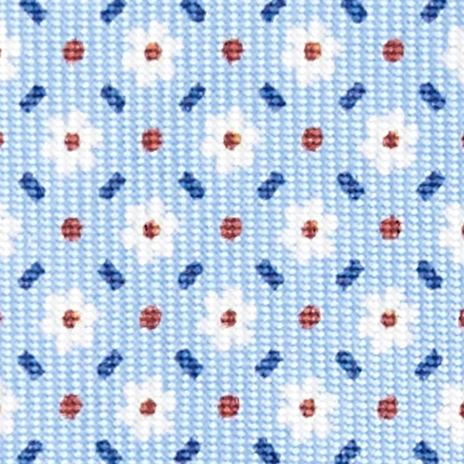Light Blue 5 Fold Sartorial Silk Tie - Small Flower Pattern>E.Marinella Hot