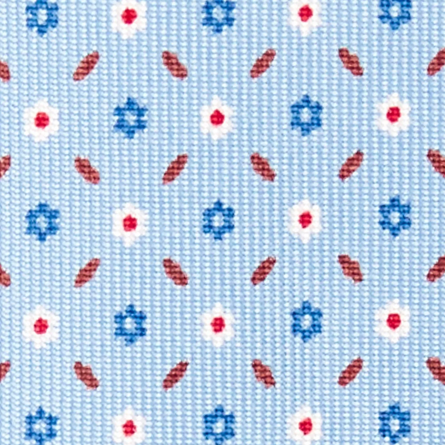 Light Blue 5 Fold Sartorial Silk Tie - Small Flower Pattern>E.Marinella Flash Sale