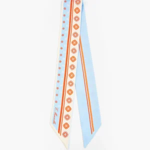 Light Blue And Beige Silk Twilly>E.Marinella New