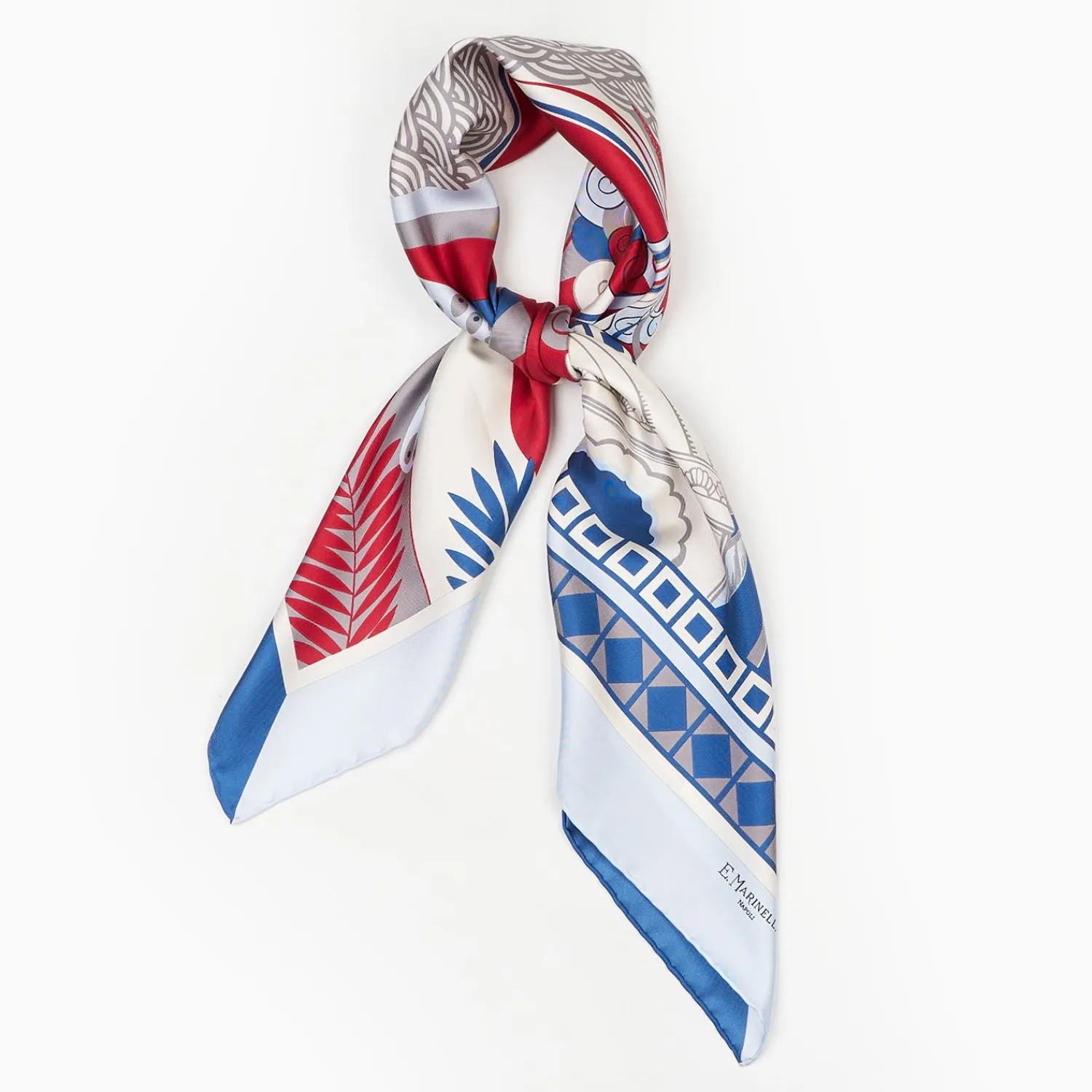 Light Blue And Blue Silk Scarf 90 - Pulcinella In Naples>E.Marinella Discount