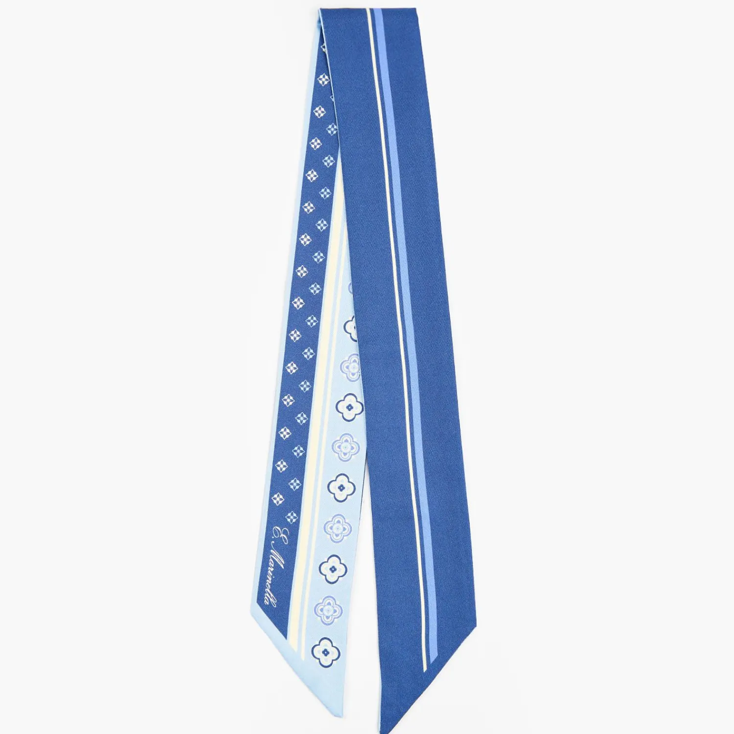 Light Blue And Blue Silk Twilly>E.Marinella New