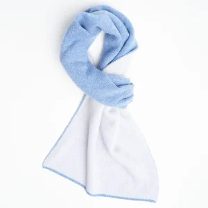 Light Blue And White Two-Tone Solid Cashmere Neck Warmer>E.Marinella Best