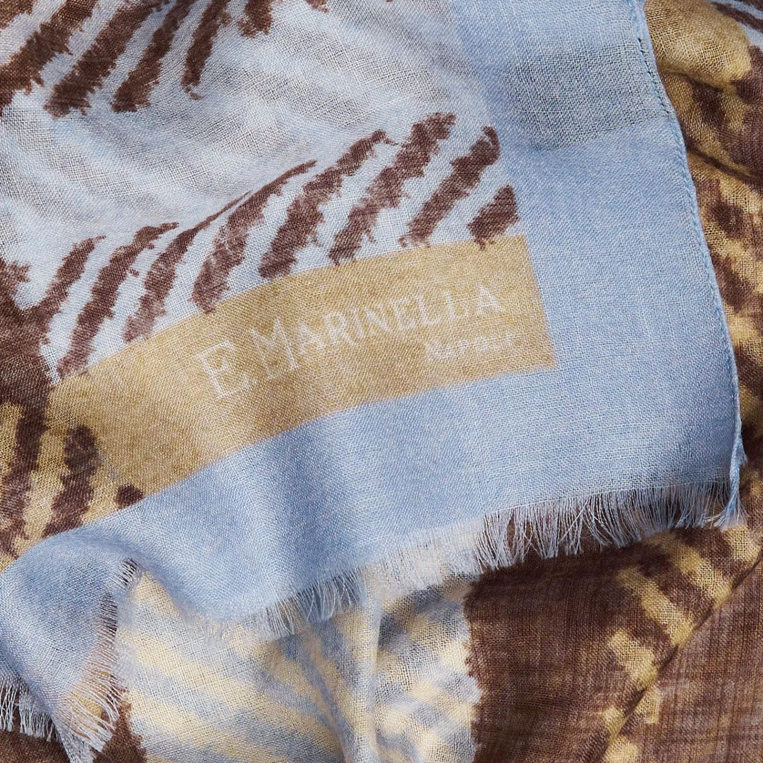 Light Blue Cashmere And Silk Stole - Tartan Pattern>E.Marinella Clearance