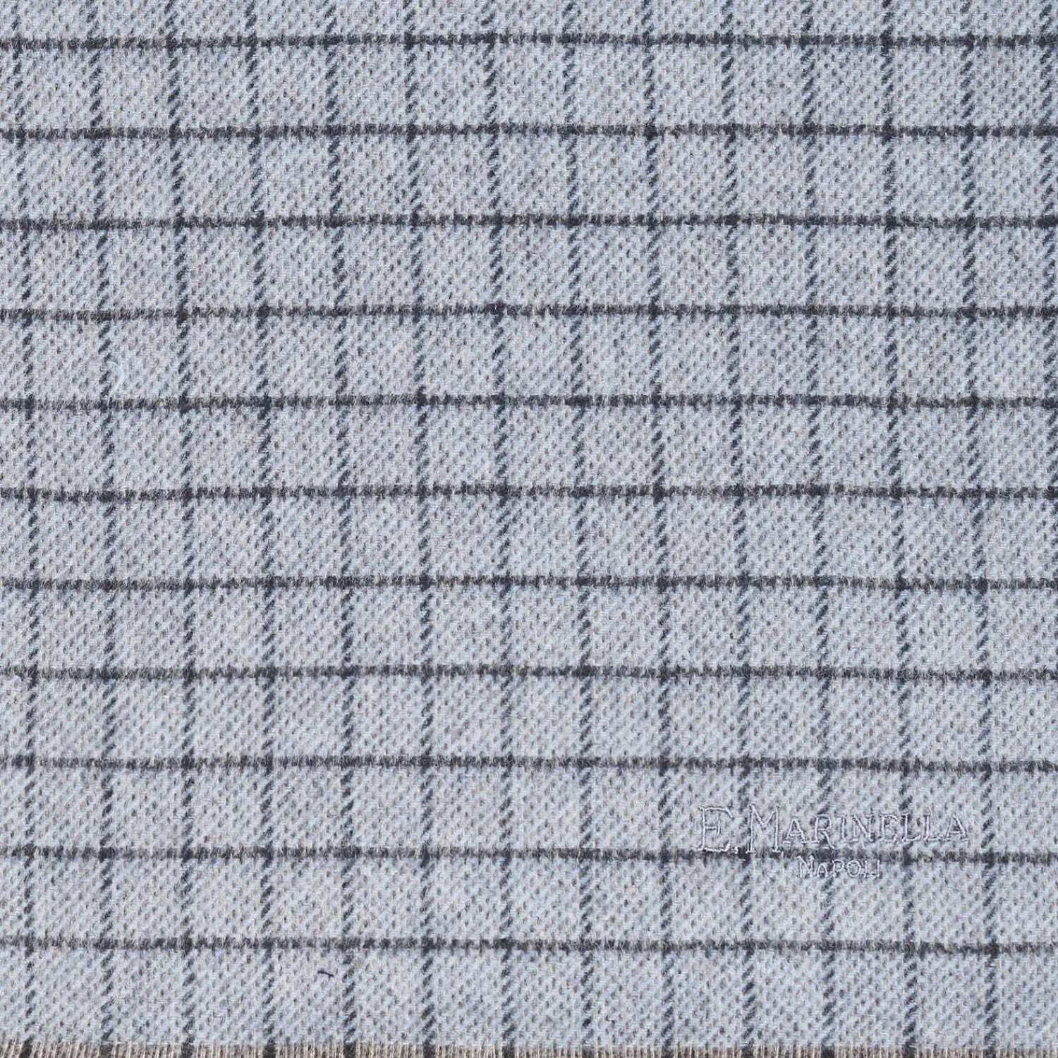 Light Blue Cashmere Small-Check Scarf>E.Marinella Flash Sale