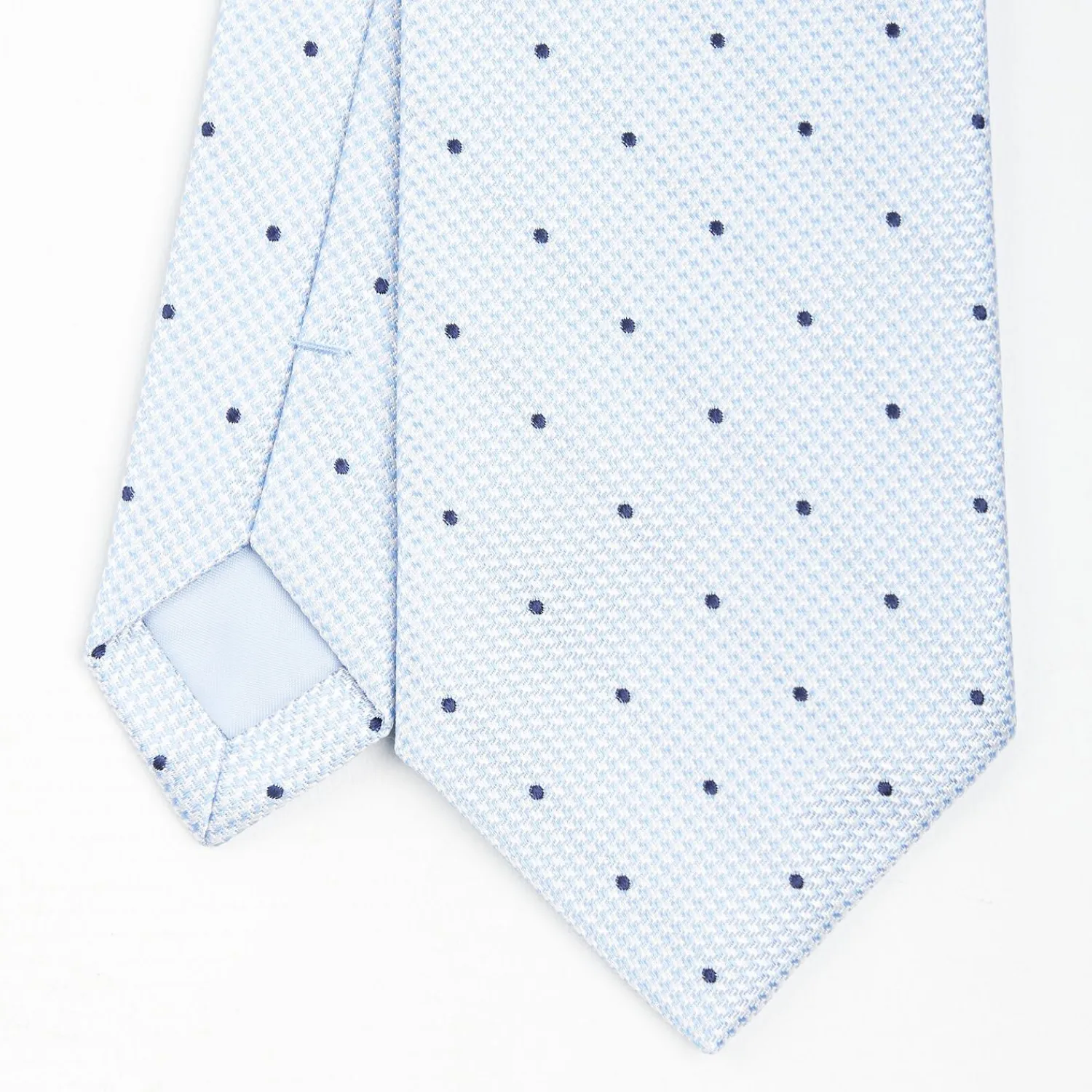 Light Blue Ceremonial Jacquard Silk Tie - Polka Dot Pattern>E.Marinella Cheap