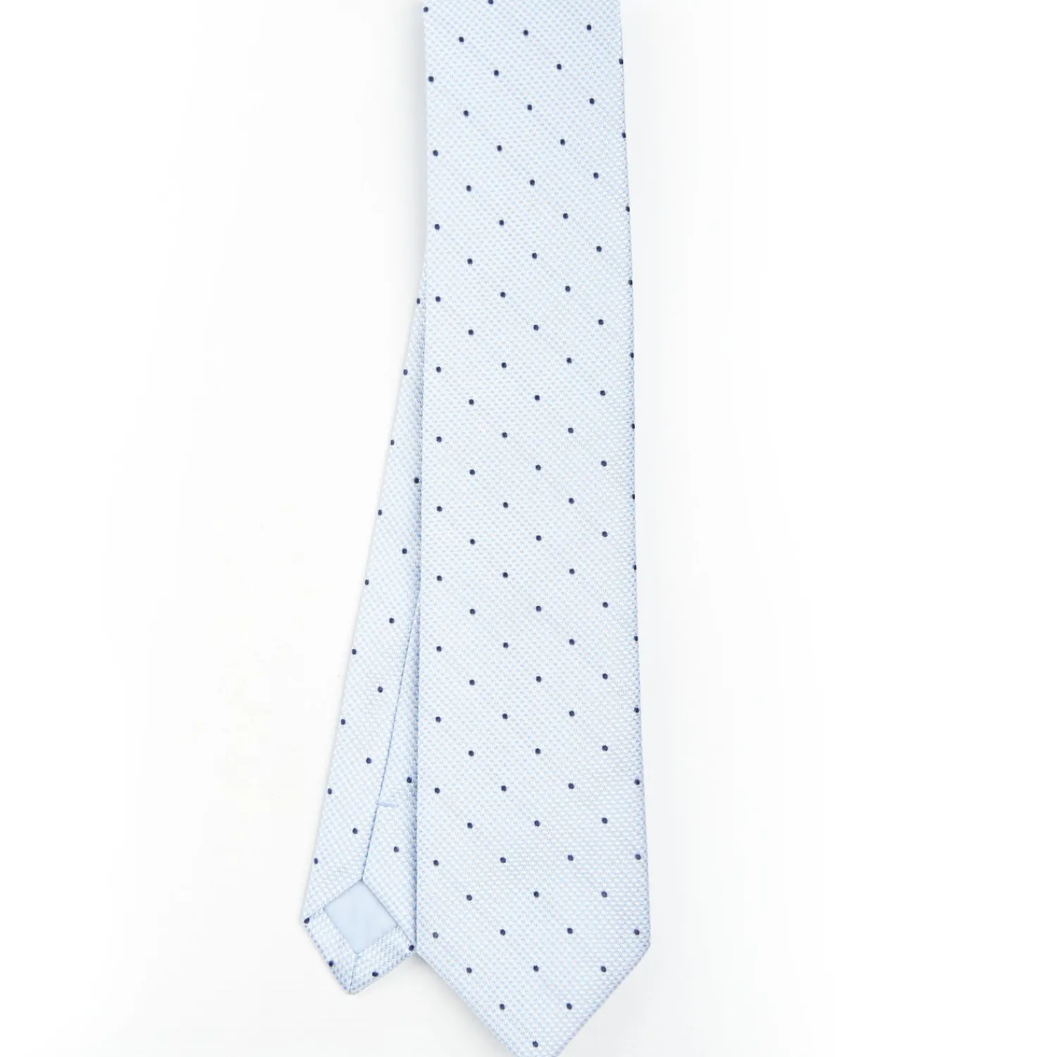 Light Blue Ceremonial Jacquard Silk Tie - Polka Dot Pattern>E.Marinella Cheap