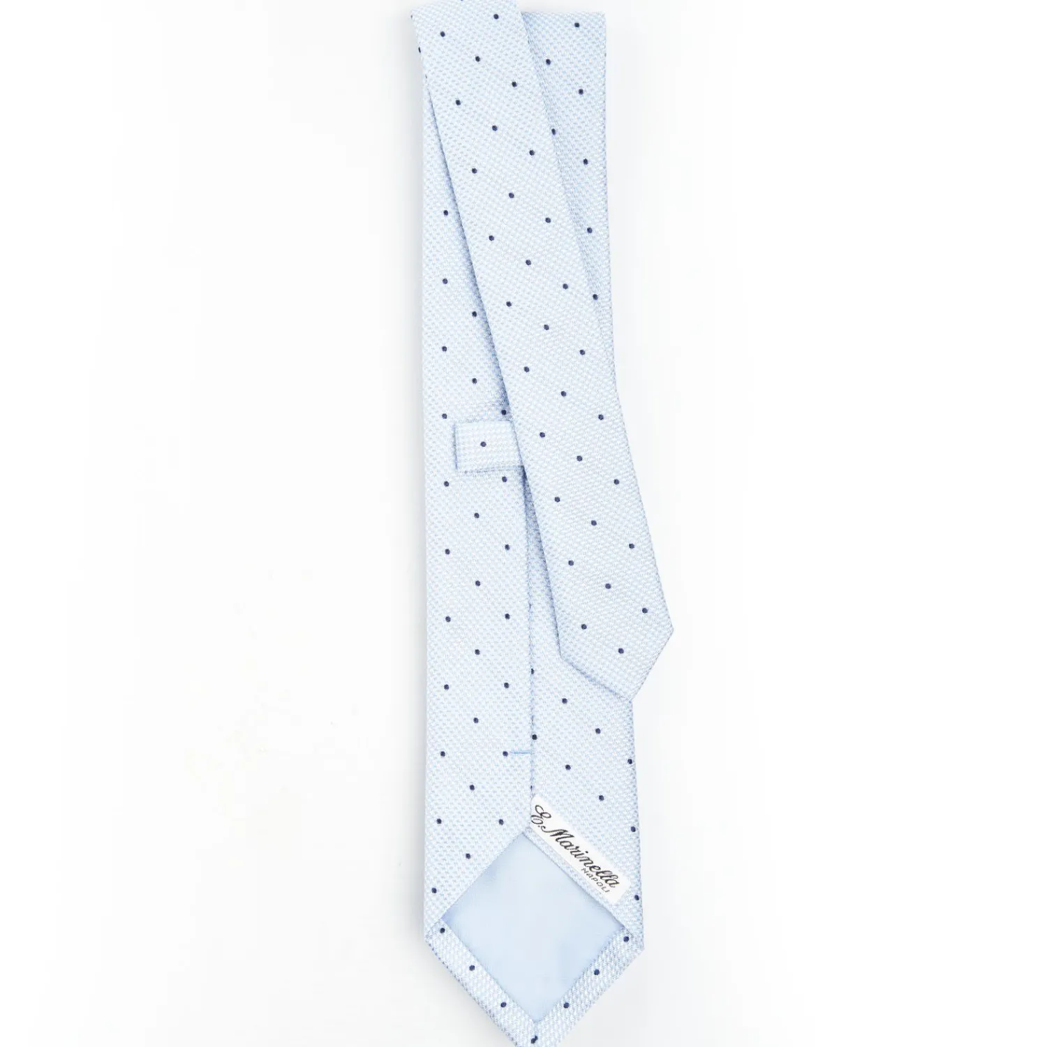 Light Blue Ceremonial Jacquard Silk Tie - Polka Dot Pattern>E.Marinella Cheap