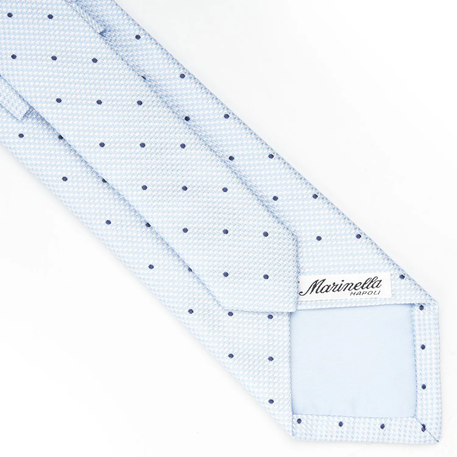 Light Blue Ceremonial Jacquard Silk Tie - Polka Dot Pattern>E.Marinella Cheap