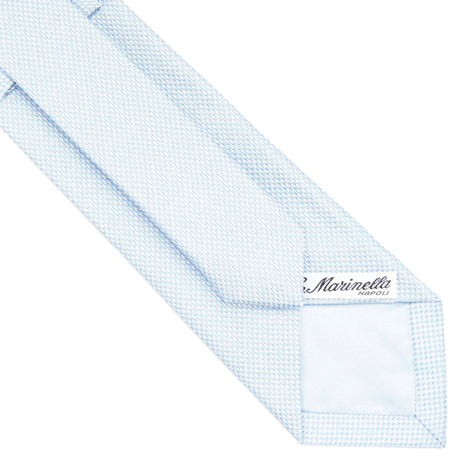Light Blue Ceremonial Jacquard Silk Tie Small Geometric Pattern>E.Marinella Outlet