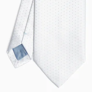 Light Blue Cerimonial Silk Satin Tie Small Polka Dot Pattern>E.Marinella Sale
