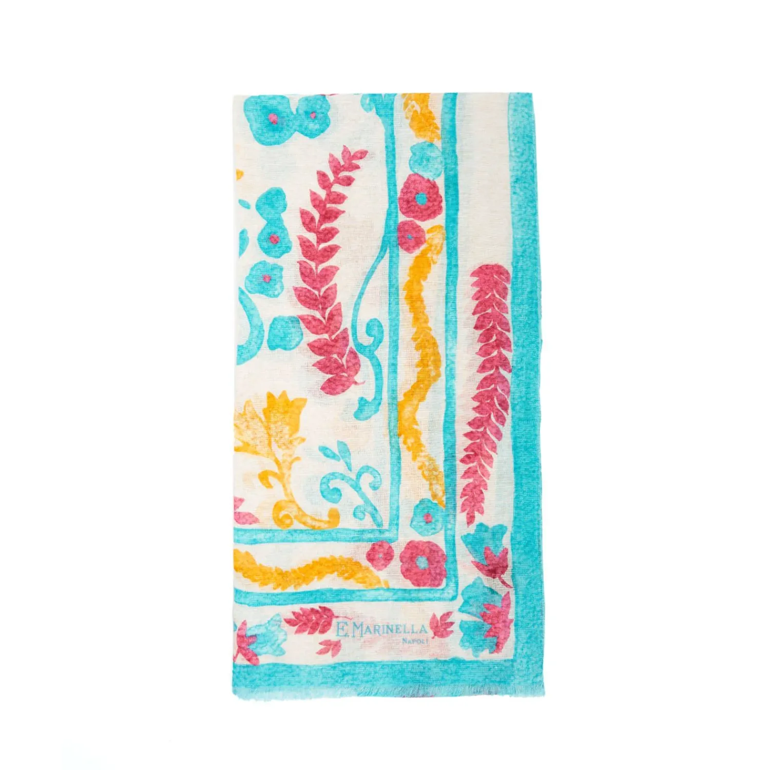 Light Blue Cotton And Linen Scarf - Summer Vibes>E.Marinella Fashion