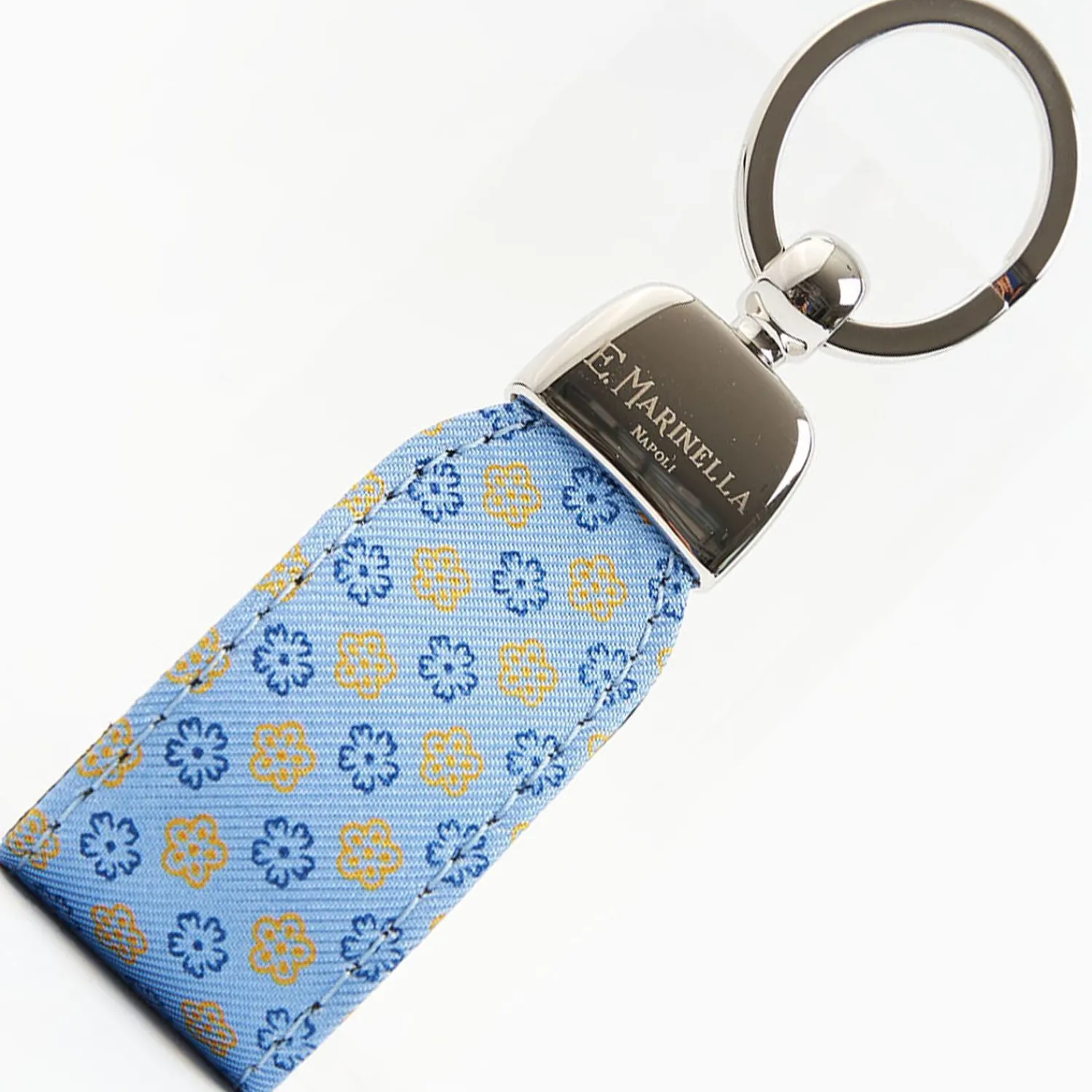 Light Blue Keyfob In Silk And Leather>E.Marinella Discount